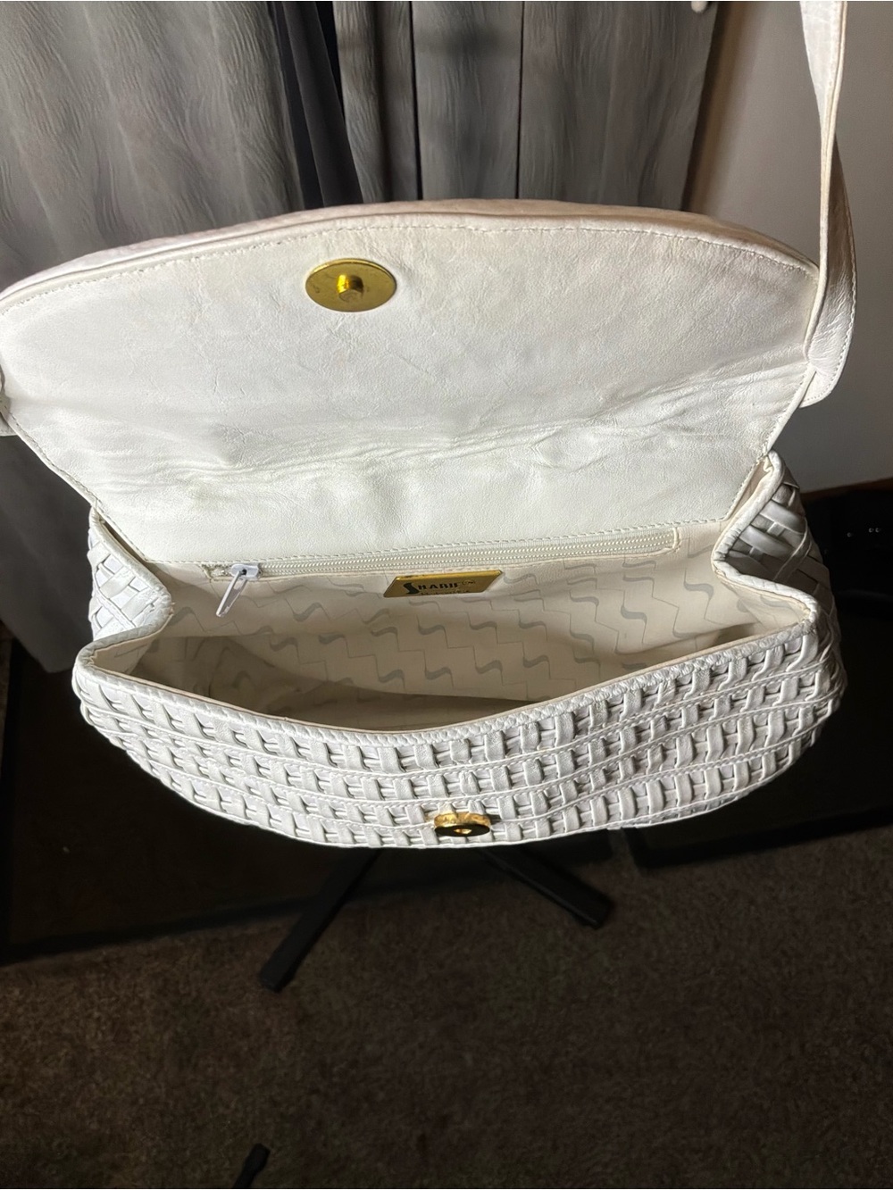 Sharif White Woven Crossbody - Picture 4 of 5